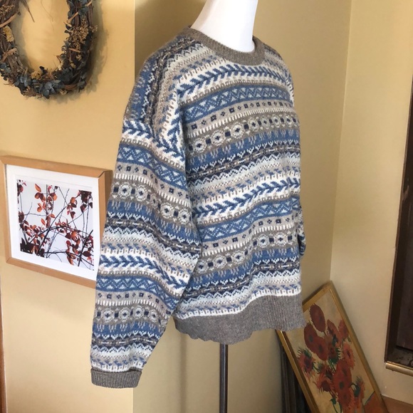 VINTAGE Nordic Faire Isle Size XL Woodstock Shetland Graphic Unisex Hong Kong - Picture 2 of 11